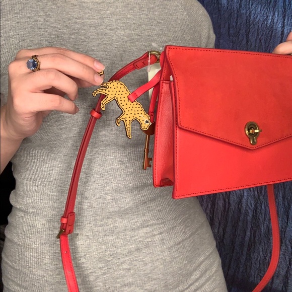 Fossil🌹Small Stevie Crossbody Brick Red - Picture 4 of 8